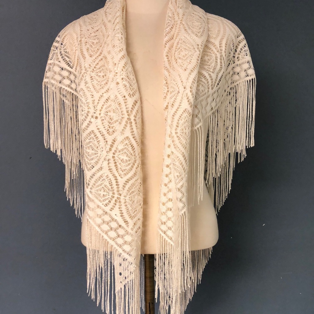 Fringed shrug/scarf/wrap one size